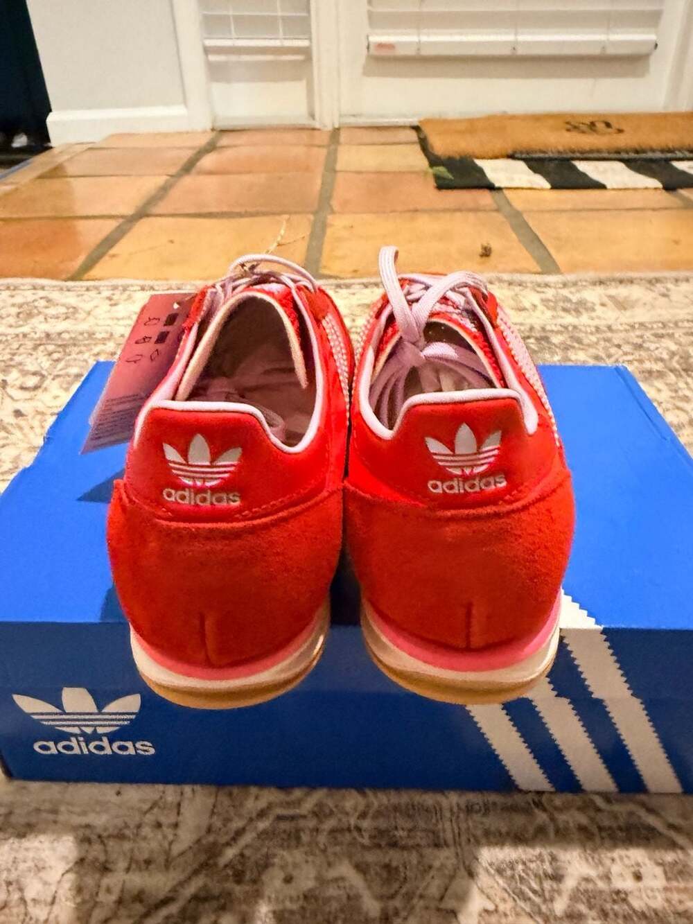 Adidas Women's SL 72 OG Sneakers Solar Red/Ice Lavender JH7392 - Picture 8 of 10